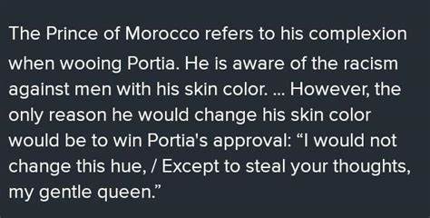 on what condition does morocco says he would change his hue?give the ...