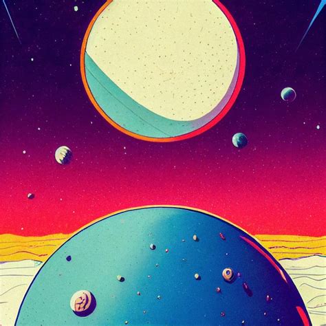 Premium Photo | Hand drawn comic illustration of live on another planet ...