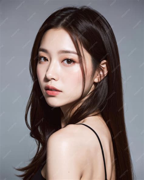 Portrait of beautiful korean women with studio background | Premium AI ...
