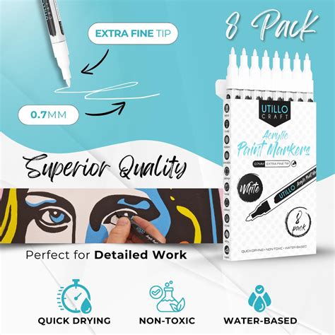UtilloCraft Utillo Craft White Paint Pen (8-Pack) Extra Fine Tip India ...