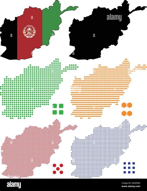 Layered editable vector illustration country map of Afghanistan,which contains colorful country ...