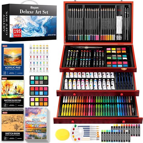 Amazon.com: iBayam Art Supplies, 195 Pack Art Set Drawing Kit for Adult ...