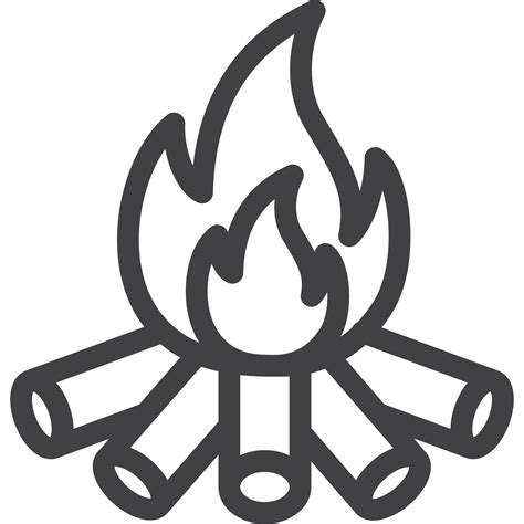 Campfire icon , fire pit, simple thin line icon sets 18245895 PNG
