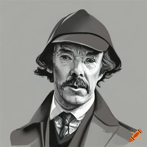 Sherlock holmes charcoal drawing on Craiyon