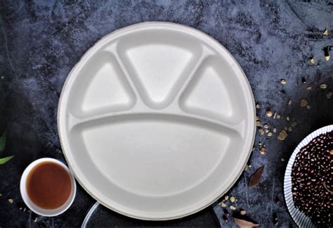 Eco-Friendly 4 Compartment Dinner Plates (100% Bio-degradable ...