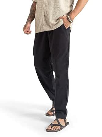 The Veshti Company Men’s Cotton Beach Pants – Lightweight Casual Travel ...