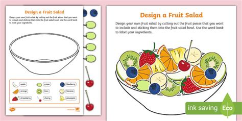 Design a Fruit Salad Activity Sheet | Children | Twinkl