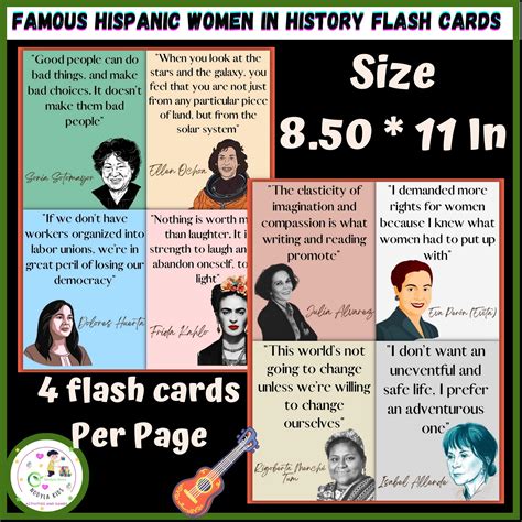 20 Famous Hispanic Women in History Quotes flash cards | Hispanic ...