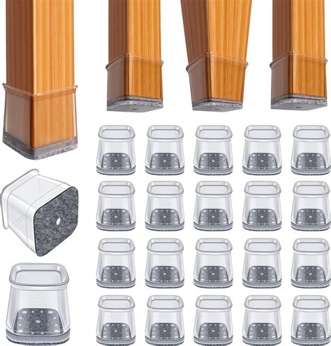 BUMACO Chair Leg Floor Protectors Square Chair Leg Protectors for ...