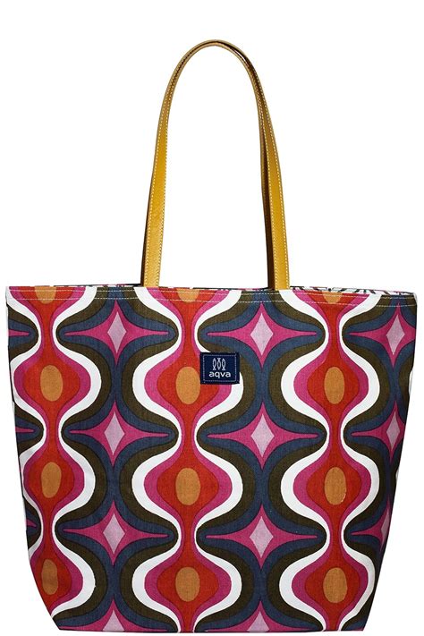 Buy AQVA Printed Reversible Cotton Canvas Tote Bag for Women | Trendy ...