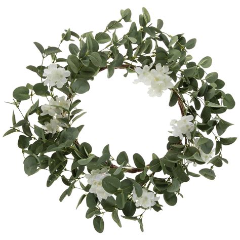 White Flowers & Eucalyptus Wreath | Hobby Lobby | 1732486
