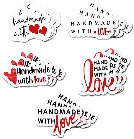 SVM CRAFT® Handmade with Love Stickers- Handmade with Love Tags, Gift ...