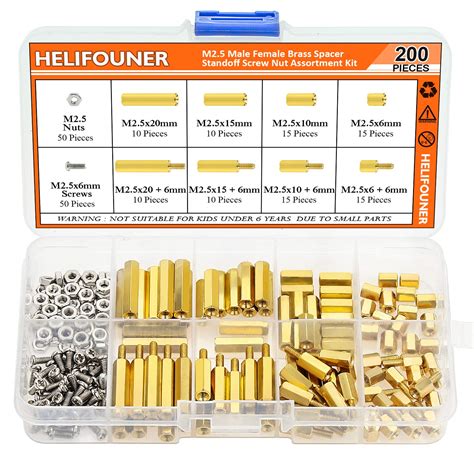 HELIFOUNER 420 Pieces M2-M3 Hex Brass Spacers Standoffs Screws India | Ubuy
