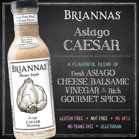 BRIANNAS Asiago Caesar Salad Dressing - Gluten Free, Nut Free ...