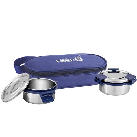 Buy FOOD 8 Munchie Stainless Steel Lunch Box, Set of 2, (350 ml Each ...