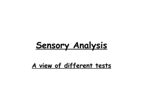 Image result for Sensory Testing Procedure