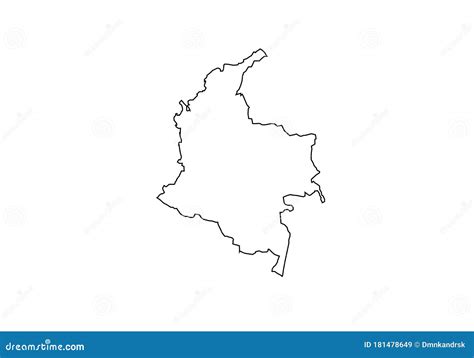 Colombia Outline Map National Borders Country Shape Stock Vector - Illustration of blank ...