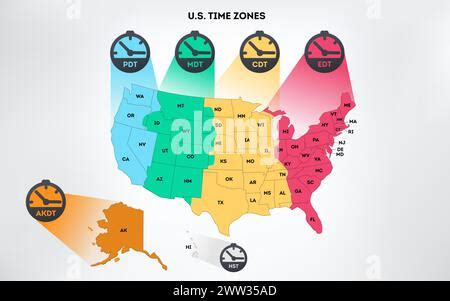 Time Zones in All States of America in Comparison to the U. K. 的图像结果