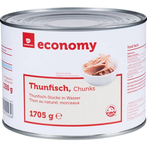 Transgourmet Österreich - Economy Thunfisch Chunks in Wasser 1705 g