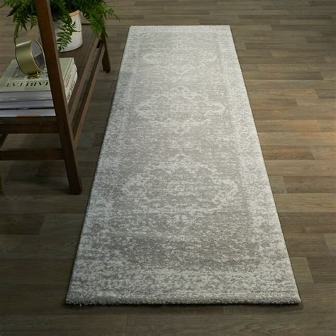 Style Selections Keenly 2 X 7 (ft) Gray/Cream Indoor Medallion Runner ...