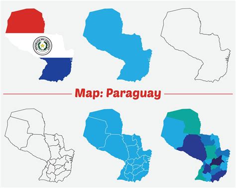 Maps of Paraguay, Outline, and Regional Divisions, Paraguay country map ...