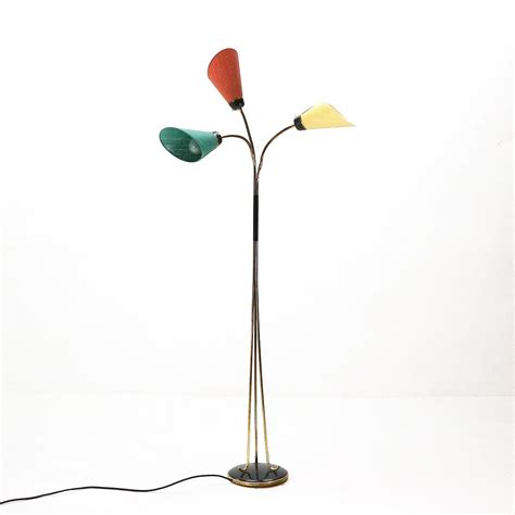 Gorgeous '50s Three-Light Brass Floor Lamp | #87520