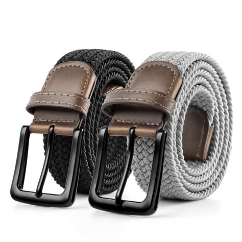 Men's Stretch Elastic Woven Belt, Braided Belt for Leisure and Work ...