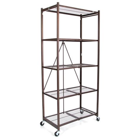 Origami Metal Heavy Duty 5-Tier Utility Shelving Unit (35.8-in W x 20.8-in D x 77.9-in H ...