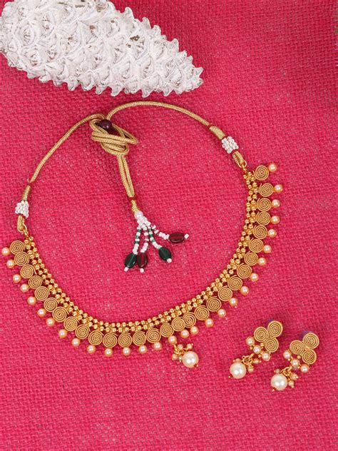 Gold-Plated Spiral Design Jewellery Set – Naveen Collection