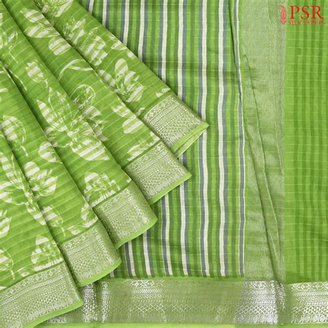 Light Green Chanderi Silk Cotton Saree – PSR Silks