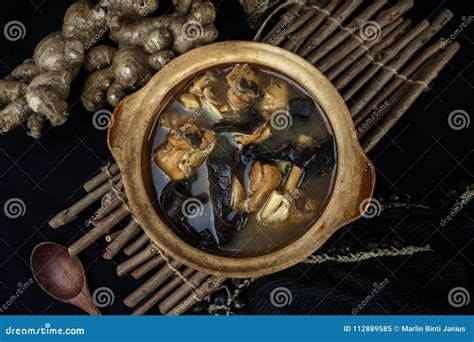 Chicken with Local Rice Wine. Confinement Food for Mother after Birth N Boneo Stock Image ...