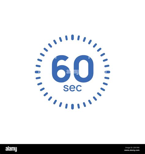 60 second timer clock. 60 sec stopwatch icon countdown time digital ...