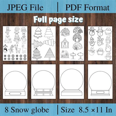 Snow Globe Template | Snow Globe Craft | Color,Cut,Paste | Holidays ...