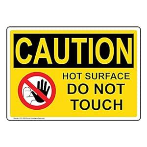 ComplianceSigns.com Caution Hot Surface Do Not Touch OSHA Label Decal ...