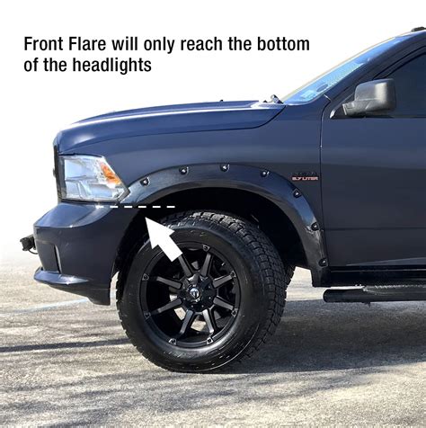 Premium Fender Flares Compatible with 2009-2018 Dodge Ram 1500; 2019 ...