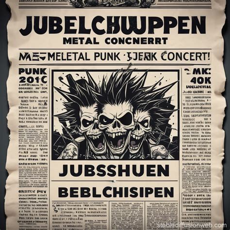 Punk Metal Concert Newspaper Banner | Stable Diffusion Online