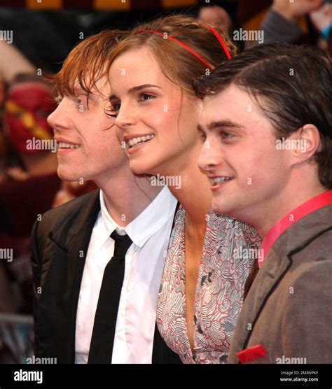 Rupert Grint, Emma Watson and Daniel Radcliffe at the London Premiere ...