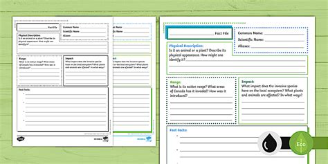 Canada's Invasive Species Research Template (teacher made)