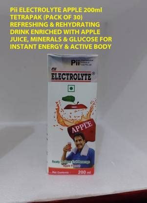 PII ELECTROLYTE APPLE TETRAPAK 200ML (PACK OF 30) Price in India - Buy ...