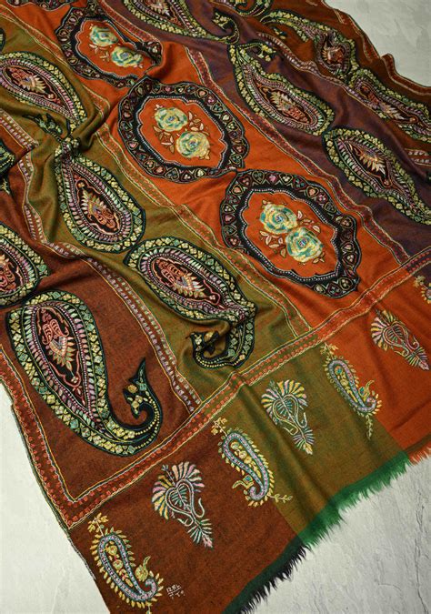 Multicolor Pashmina Shawl with Paisley Design Size 40x 80 – Shobitam India