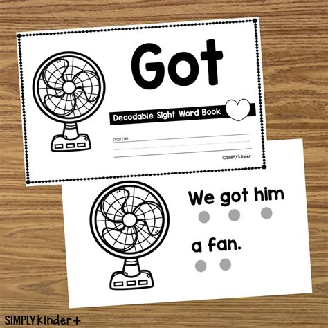Got - Sight Word Book Activities - Simply Kinder + Printable Membership
