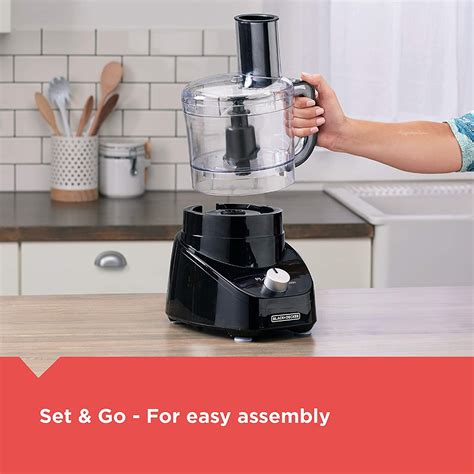 BLACK+DECKER 3-in-1 Easy Assembly 8-Cup Food Processor Black FP4150B ...