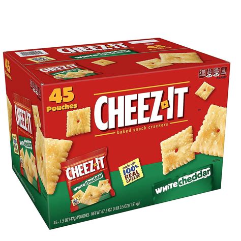 Cheez-It White Cheddar Snack Packs 45 Pouches, 1.5oz ea - Walmart.com ...