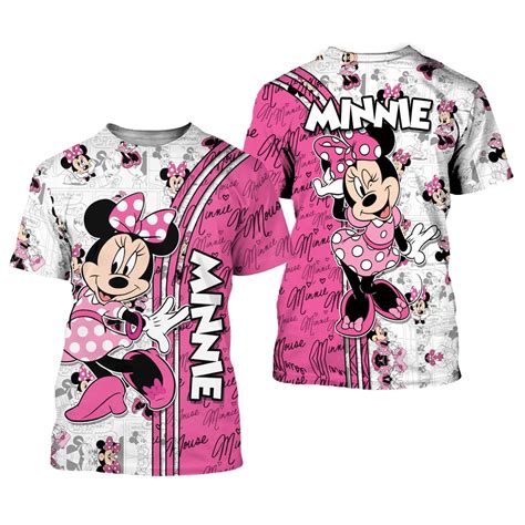 3D All Over Print Shirts Minnie Mouse Pink Cross Comic Book Patterns ...