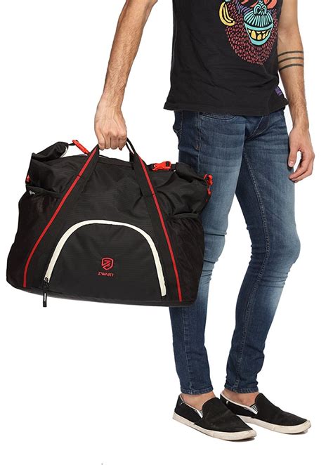 Zwart TOUREZ Black and Red 30 L Duffel/Gym Bag – Zwart