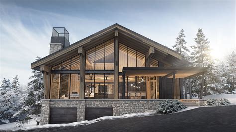 Industrial Mountain Modern Ski Chalet | Architecture model house ...