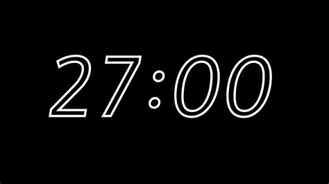 27 Minute Timer With Alarm | Workout Clock | Classroom Timer - YouTube