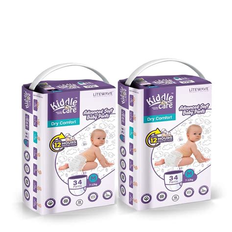 Buy Kiddle Care Advanced Soft Baby Pants Diaper, Medium (M) Size, 34 ...
