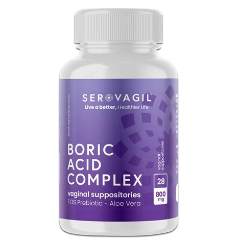 Serovagil Boric Acid Vaginal Suppositories With Prebiotic And Aloe Vera ...
