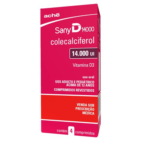 Sany D Vitamina D3 14.000 UI 4 Comprimidos - Ache Farma - Drogarias Tamoio